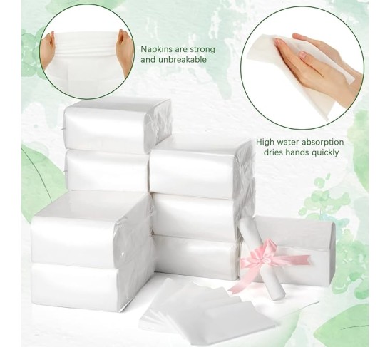 1200 Disposable Hand Towels Bulk Linen Paper Guest Towels 12 x 17 Inch White Paper Bathroom Hand Napkins, Dinner Napkins, Wedding Napkins for Bathroom Party Wedding Events (White)