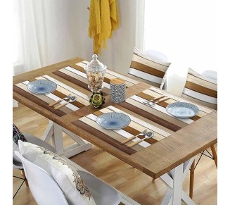 Placemats Brown Wood Grain Place Mats for Dining Table Wooden Stripes Washable Table Mats for Kitchen Dining Decorations Set of 12